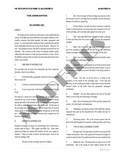 NOTES IN FORENSIC BALLISTICS
MAPFILES
1 | P a g e
THE AMMUNITION
THE CARTRIDGE CASE
CONCEPT
Cartridge ca