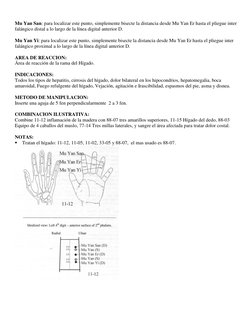 Mu Yan San: para localizar este punto, simplemente bisecte la distancia desde Mu Yan Er hasta el pliegue inter 
falángico d
