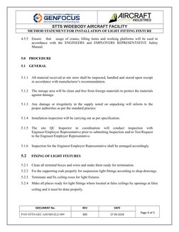 Light Fixture Installation Method Statement | PDF | Engineering | Business