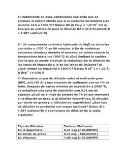 el tratamiento en esas condiciones sabiendo que se 
produce el mismo efecto que si la carburación hubiera sido
durante 12 h a