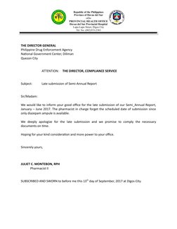 Republic of the Philippines
Province of Davao del Sur
-oOo-
PROVINCIAL HEALTH OFFICE
Davao del Sur Provincial Hospital
Lapu-L