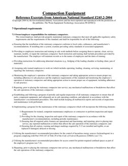 Compaction Equipment 
Reference Excerpts from American National Standard Z245.2-2004 
(Copyright 2004 by the Environmental