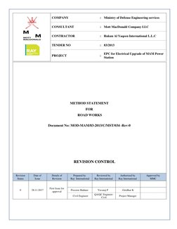 Road Works Method Statement for MAM Project | PDF | Construction ...