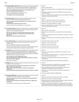 Page 5 of 7
BISS
Bowden 
29.	 Racing thoughts-reported: Rapid flow of ideas, which may be observable 
in speech. There is co