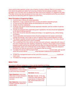 Understanding Menu Types and Courses | PDF | Menu | Restaurants