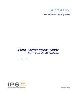 Field Terminations Guide
for Tricon v9–v10 Systems
Assembly No. 9700052-018
February 2009
Tricon Version 9–10 Systems

