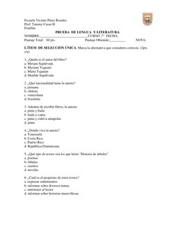 Escuela Vicente Pérez Rosales 
Prof. Tammy Casas H. 
Frutillar 
PRUEBA  DE LENGUA  Y LITERATURA 
NOMBRE:_____________________