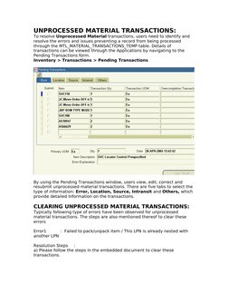 Unprocessed Transaction Resolving Pending Transactions for Period Close | PDF | Inventory ...