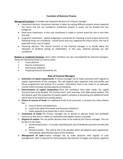 Functions of Business Finance Explained | PDF | Dividend | Partnership