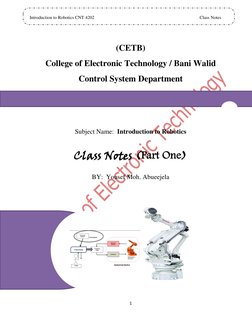 Introduction to Robotics CNT 4202