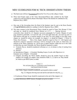 M.Tech Dissertation Guidelines for MDU | PDF | Thesis | Computing