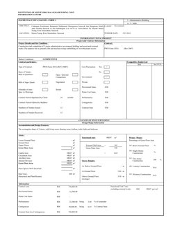 ELEMENTAL COST ANALYSIS - FORM 1
3 - Administrative Building
A - 3 - 3606
JOB TITLE :
CLIENT :
Government
LOCATION : Muara Tu
