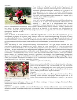 Solischay 
Danza del distrito de Tinta, Provincia de Canchis, Departamento del 
Cusco. En tiempos anteriores la moneda peruan