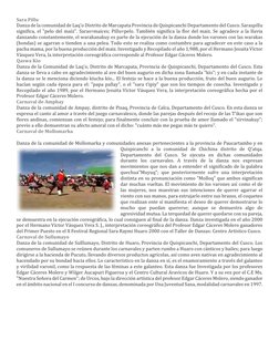 Sara Pillu 
Danza de la comunidad de Laq'o Distrito de Marcapata Provincia de Quispicanchi Departamento del Cusco. Saraspillu