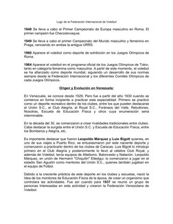 Logo de la Federación Internacional de Voleibol
1948 Se lleva a cabo el Primer Campeonato de Europa masculino en Roma. El 
pr