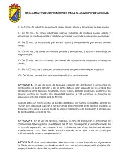 REGLAMENTO DE EDIFICACIONES PARA EL MUNICIPIO DE MEXICALI
 
I.- De 5 mts., de industrias de pequeña y ba