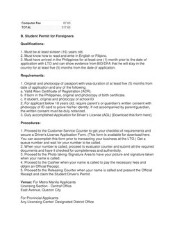 Student Permit and License Requirements | PDF | Identity Document ...