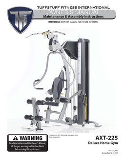 TuffStuff Classic Home Gym (AXT-225) Owner's Manual | PDF | Nut
