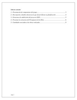 pág. 2 
Tabla de contenido 
1.- Presentación de componentes del grupo ......................................................