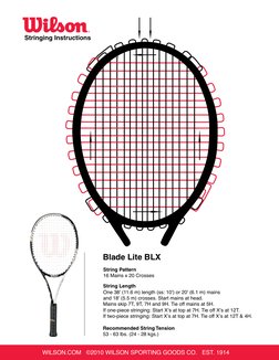 Wilson Tennis Racket Stringing Pattern Wilson Tennis Racket Stringing Guide | PDF | Consumer Goods | Sports ...