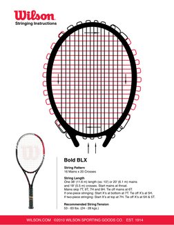 Wilson Tennis Racket Stringing Pattern Wilson Tennis Racket Stringing Guide | PDF | Consumer Goods | Sports ...