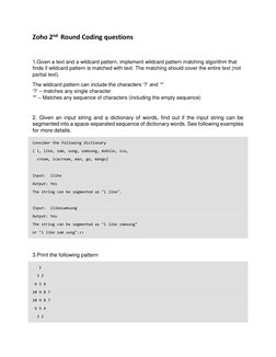 Zoho 2nd Round Coding Questions | PDF | String (Computer Science ...