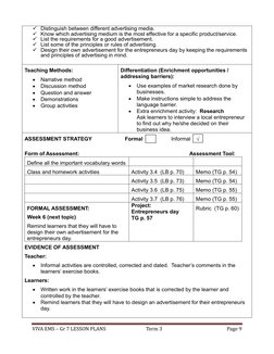 Grade 7 EMS Term 3 Lesson Plans | PDF | Teaching Method | Lesson Plan