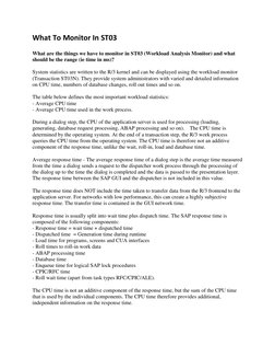 Monitoring SAP ST03 Workload Metrics | PDF | Database Transaction ...