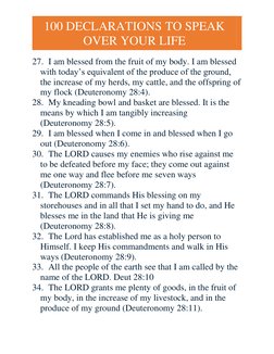 100 Biblical Declarations for Life | PDF | God In Christianity ...