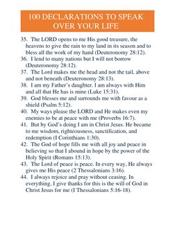 100 Biblical Declarations for Life | PDF | God In Christianity ...