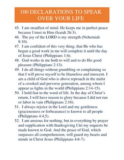100 Biblical Declarations for Life | PDF | God In Christianity ...