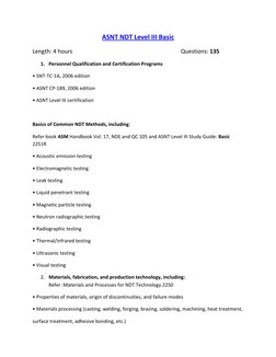 ASNT Level III Basic Study Guide | PDF