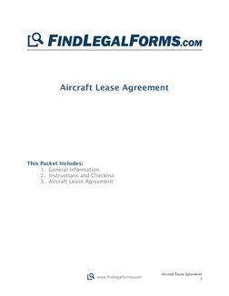 Aircraft Lease Agreement Template | PDF | Lease | Indemnity