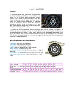 4. AROS Y NEUMÁTICOS 
 
4.1 AROS 
 
La llanta, del francés jante, (llamada en algunos lugares 
de Hispanoamérica como México