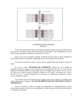 5 
 
 
YACIMIENTO SUB-SATURADO 
FIGURA 2 
 
Trascurrido este periodo el pozo será cerrado para dejarle alcanzar las presión