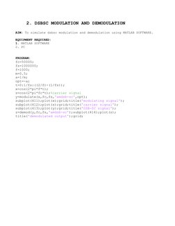 AM and FM Modulation in MATLAB | PDF | Frequency Modulation | Modulation