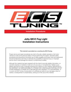 This tutorial is provided as a courtesy by ECS Tuning. 
Proper service and repair procedures are vital to the safe, reliable