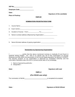 BCAS AVSEC Nomination Form | PDF | Government | Business