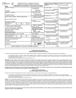 Número de Teléfono del Patrono
Employer's Telephone Number
Nombre y Dirección Postal del Patrono
Employer's Name and Mailing