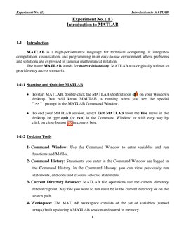 Experiment No. (1)                                                                                                     Introd