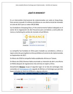 Tutorial Completo de Binance en Español | PDF