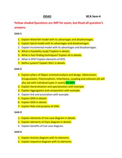OOAD Important Exam Questions Guide | PDF
