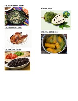 KAW HARAKU-CHIPILIN COCIDO 
 
KAW MIHYA-GALLINA COCIDA 
 
KAW XINAK-FRIJOL COCIDO 
 
 
 
 
 
 
 
 
 
 
 
KEWETZA- ANONA 
 
KI