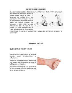 EL METODO DE SCHAEFER. 
El paciente colocado boca abajo sobre una colchoneta, u objeto similar, con un cojín 
a la altura del