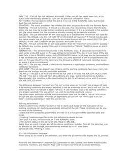 INACTIVE : The job has not yet been processed. Either the job has never been run, or its 
status was intentionally altered to