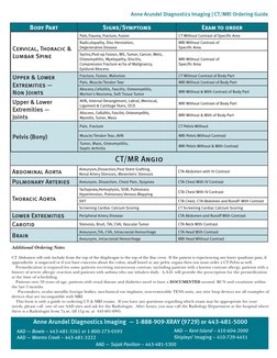 Anne Arundel CT/MRI Ordering Guide | PDF | Radiology | Abdomen