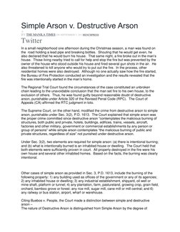 Simple Arson v. Destructive Arson 
 0 
BY (https://www.manilatimes.net/simple-arson-v-destructive-arson/36315/#respond) THE M
