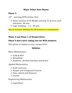 Wipro Talent Next Assessment Guide | PDF | Question | Odds