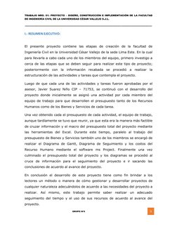 TRABAJO NRO. 01: PROYECTO – DISEÑO, CONSTRUCCIÓN E IMPLEMENTACIÓN DE LA FACULTAD 
DE INGENIERÍA CIVIL DE LA UNIVERSIDAD CÉSAR