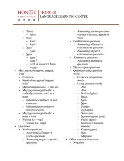 HONG GI 
 
 
 
    LANGUAGE LEARNING CENTER 
 
 
o Tuloy 
 tuloy 
o Kasi 
 kasi 1 
 kasi 2 
o Yata’ 
 yata’